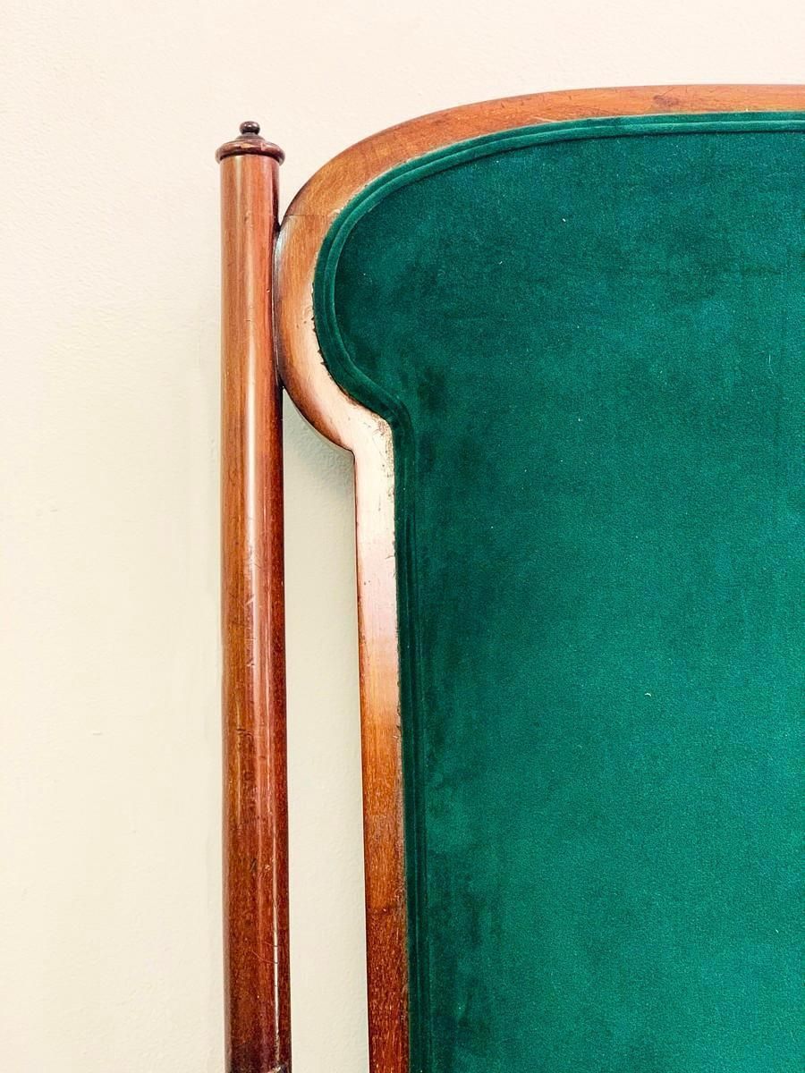 English Art Nouveau Armchair, New Green Velvet Upholstery photo 3334.0