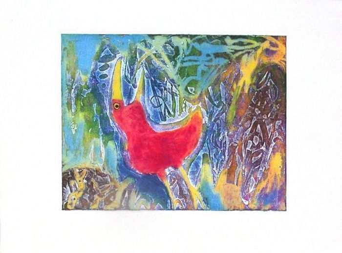 Shigeito Maehara   Engraving   The Bird Of Happiness