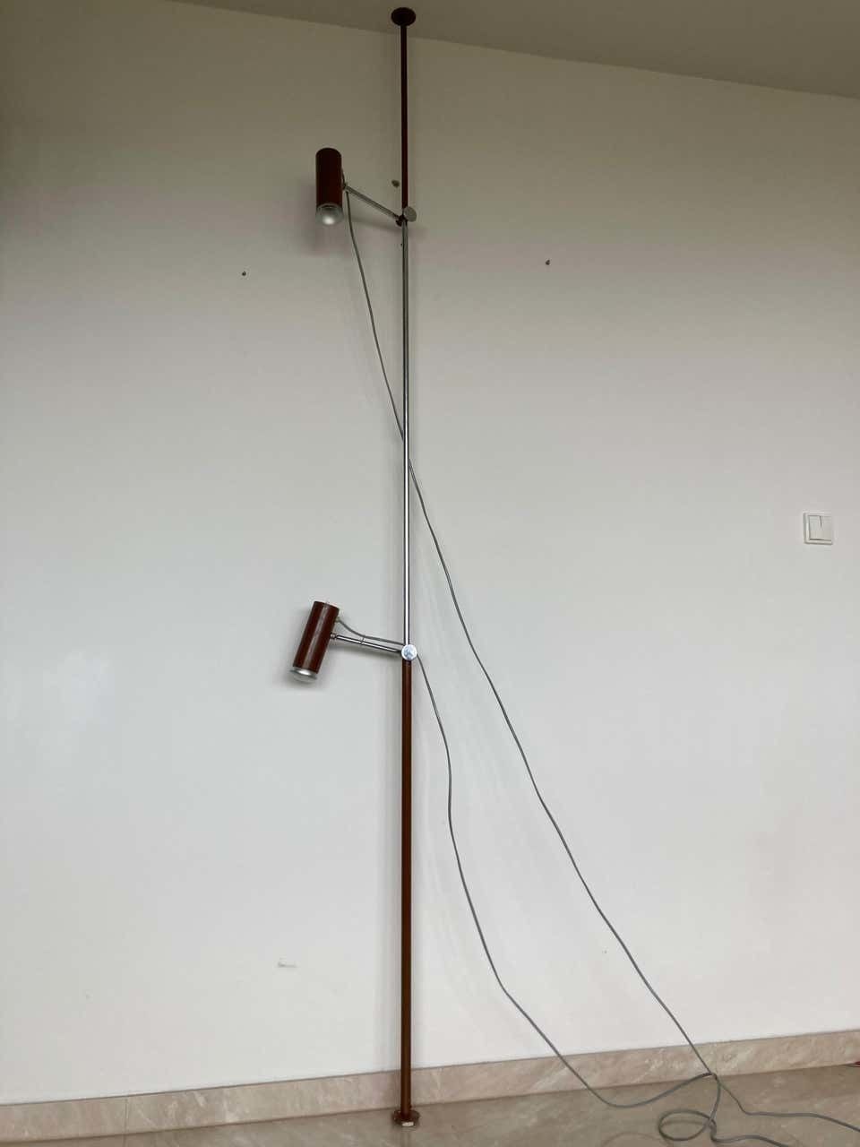 Rare Mid Century Floor To Ceiling Lamp By Josef Hůrka For Napako   1960s photo furniture