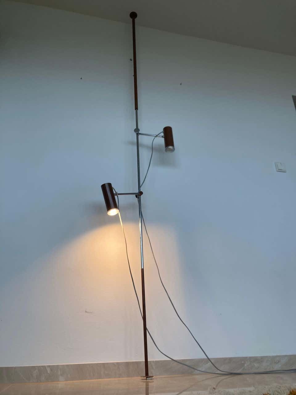 Rare Mid Century Floor To Ceiling Lamp By Josef Hůrka For Napako   1960s photo for sale