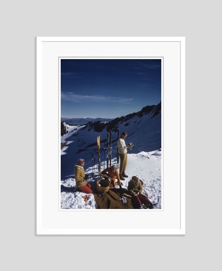 Slim Aarons 'Squaw Valley Picnic' 1961 Oversize C Type Print Framed In Black