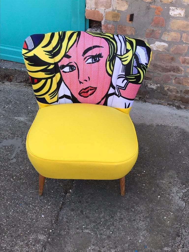 Cocktailfauteuil uit de jaren 1950 met foto van Marilyn Monroe photo Meubels