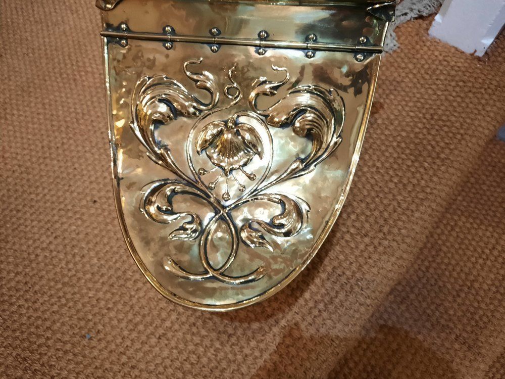 Late Victorian Brass Coal Helmet photo for sale
