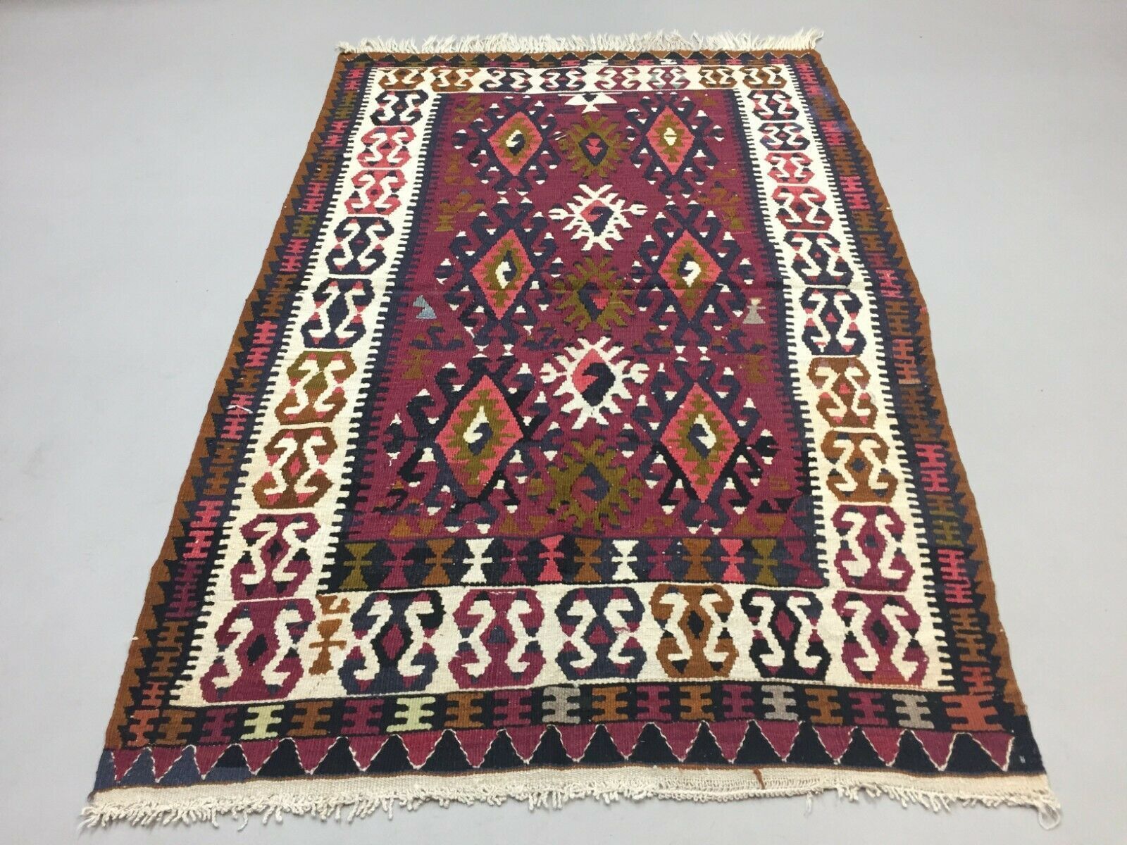 Turkish Kilim 180x112 Cm Wool Kelim Rug Red Green Medium photo for sale