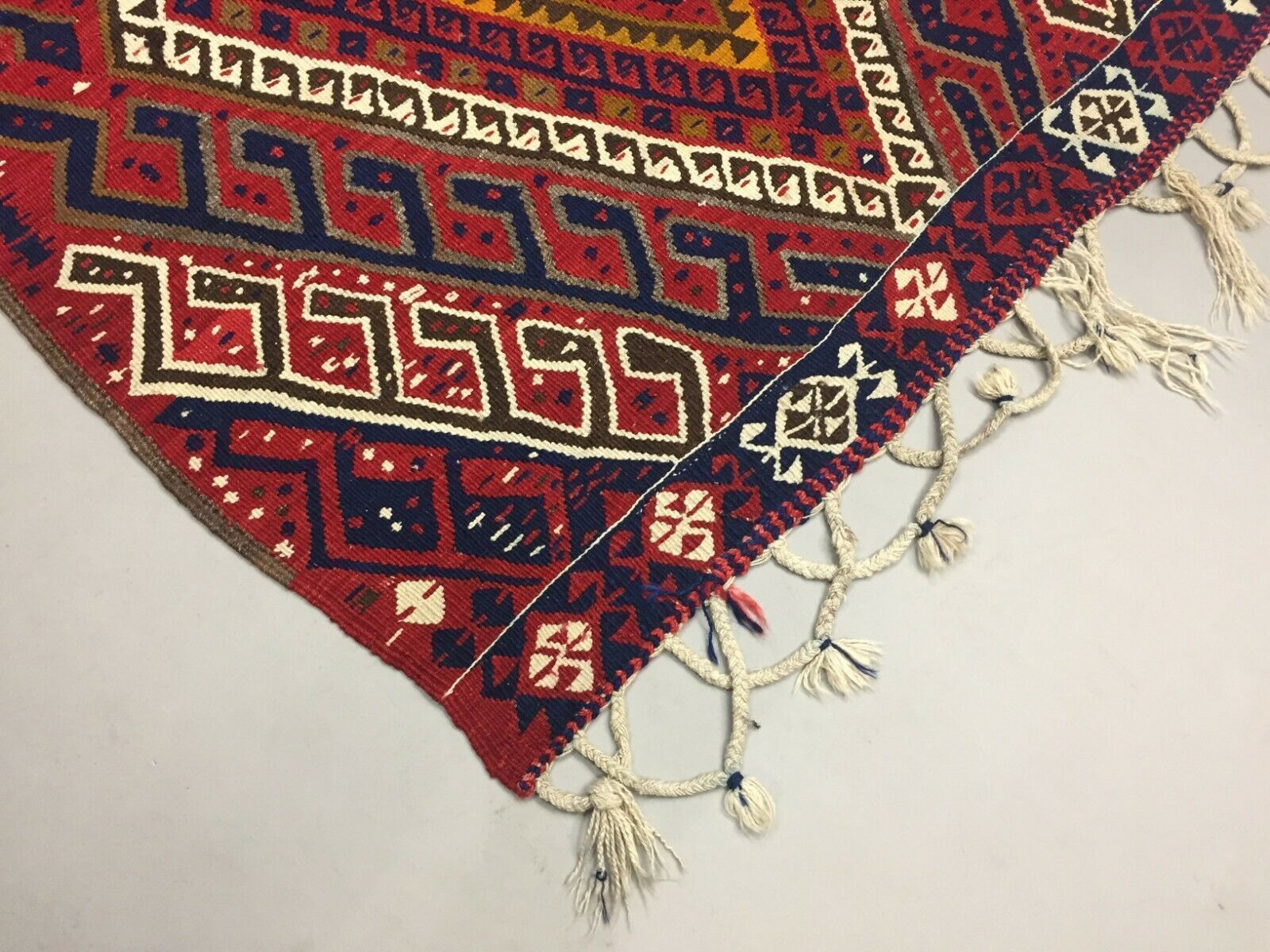 Turkish Kilim 190x145 Cm Tribal Kelim Rug, Red, Medium photo vinterior