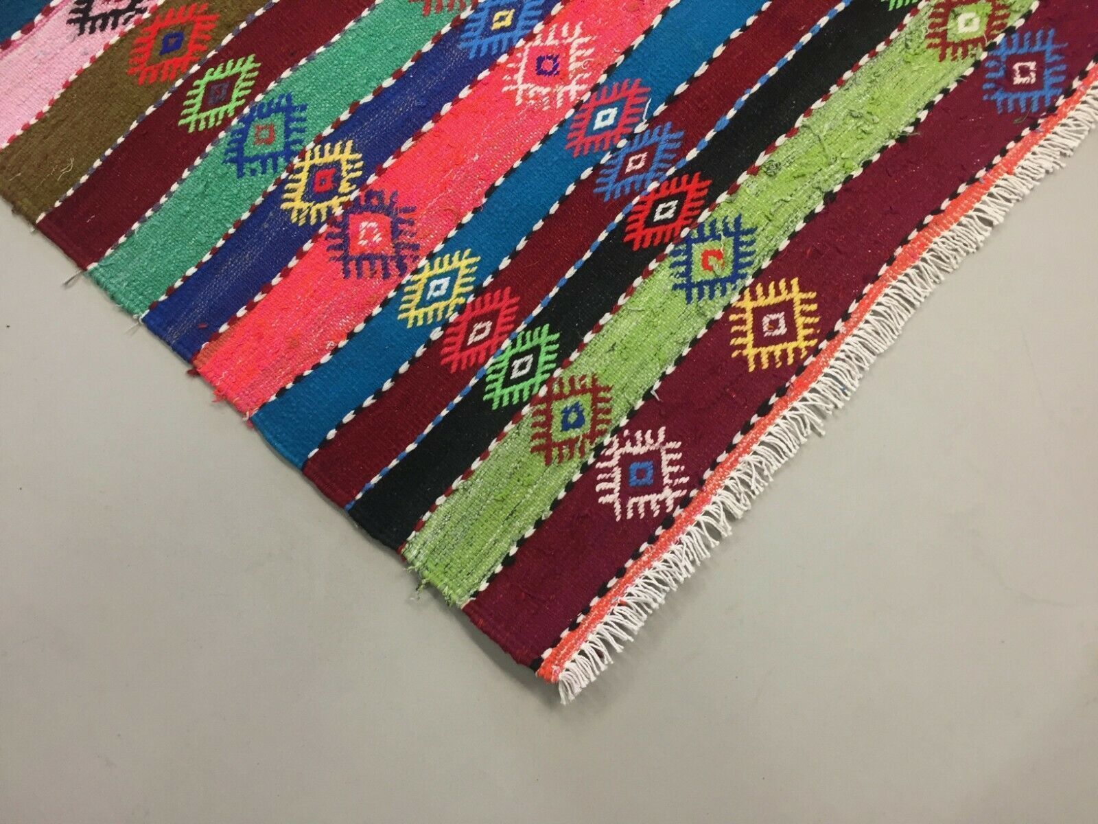 Old Turkish Kilim 158x106 Cm Kelim Rug Colourful, Blue Pink Green Orange Medium photo 425.0