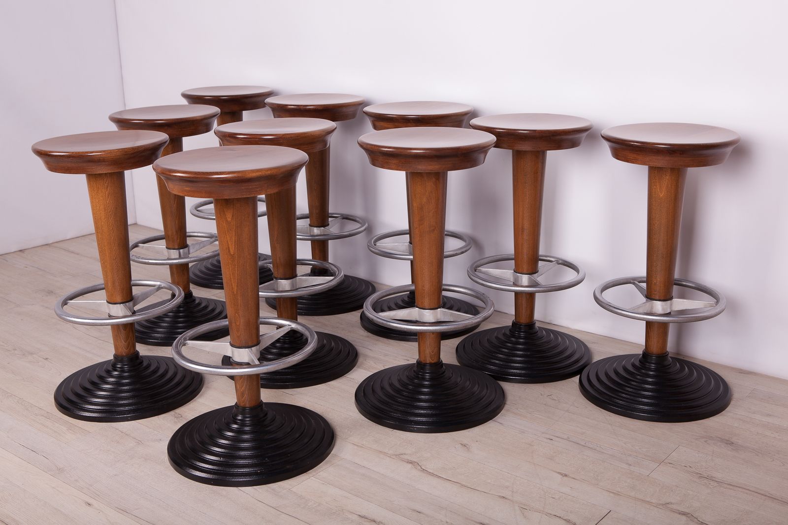 Mid Century Barstools, 1950s, Set Of 10