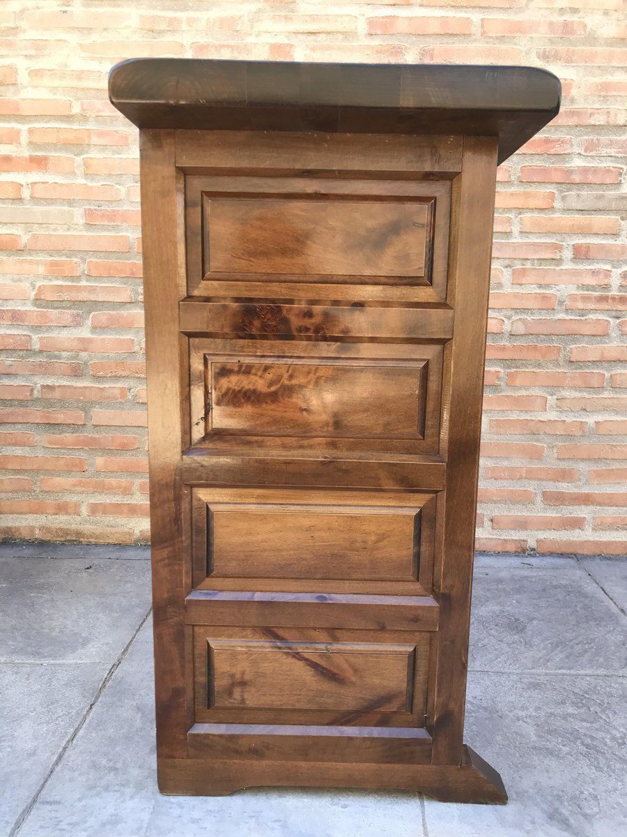 Spanish Catalan Carved Walnut Chest Of Drawers, Highboy Or Console, 1920s photo Furniture
