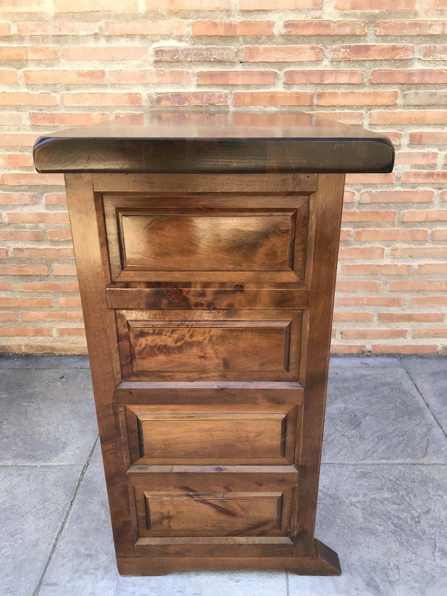 Spanish Catalan Carved Walnut Chest Of Drawers, Highboy Or Console, 1920s photo 1068.0