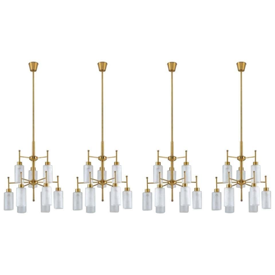 Swedish Chandeliers In Brass And Glass By Holger Johansson photo furniture