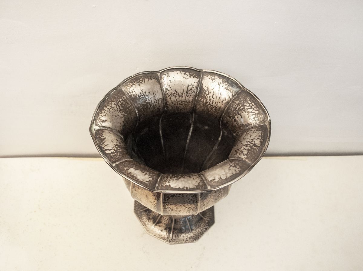 Italiaans Zilveren Vaasje Van Romeo Miracoli Milano, Jaren 1940 photo Woonaccessoires