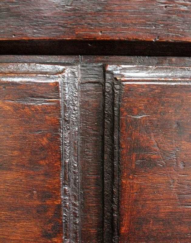 Large Oak Bench With High Backsplash   17th Century photo vintage
