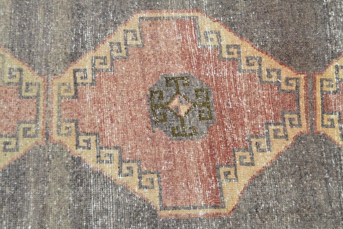 97x292 Cm Geometric Runner, Turkish Runner, Vintage Runner, Handmade Runner, Runner Rug, Red Runner, Faded, Distressed, Original Vintage, Rug photo 306.0