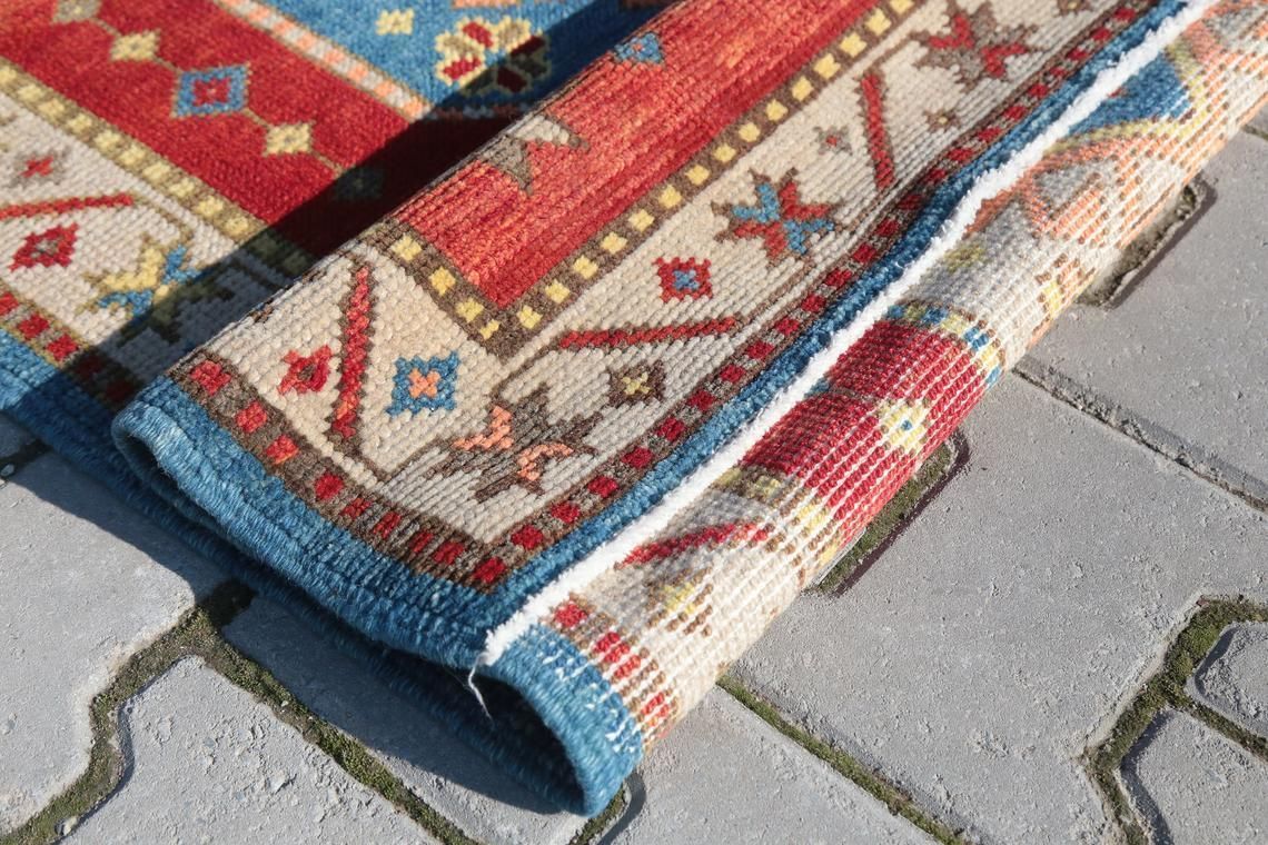 2.8x15.6, 3 Pcs Similar Runners, Turkish Runner, Hallway Runner, Stair Rug, Turkey Rug, Handmade, Runner Rug, Home Decor, Red, Colorful Rug photo vinterior
