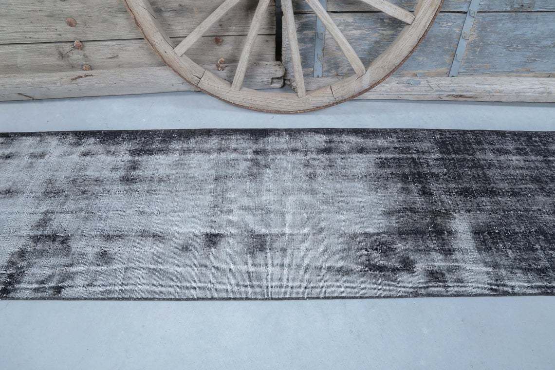 75x378 Cm Faded Red Runner, Distressed Black Gray White Turkish Runner Rug, Ethnic Muted Floor Runners, Handmade Runner Entryway Runner Rugs photo Textiles