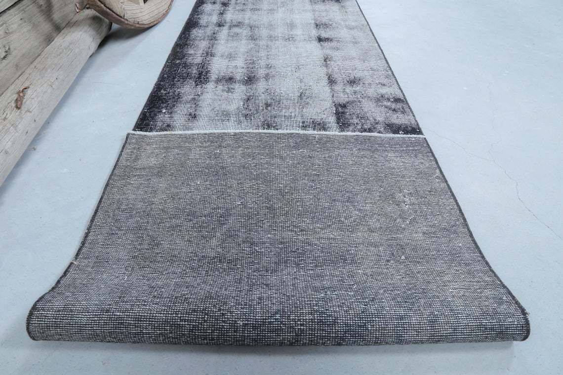 photo for sale 75x378 Cm Faded Red Runner, Distressed Black Gray White Turkish Runner Rug, Ethnic Muted Floor Runners, Handmade Runner Entryway Runner Rugs
