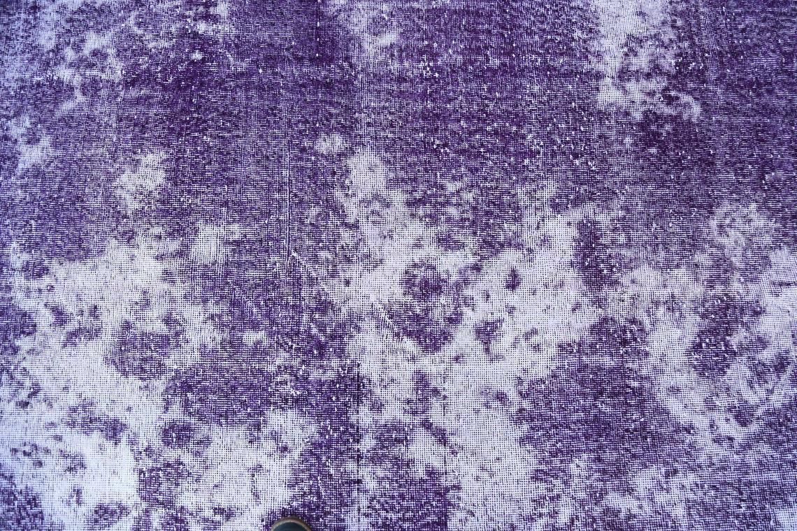 7.1x10.6, Faded Purple White Turkish Rug, Distressed Area Oushak Rug, Wool Rug, Room Decor, Modern Rug, Living Room Rug, Turkey Rug photo 501.0