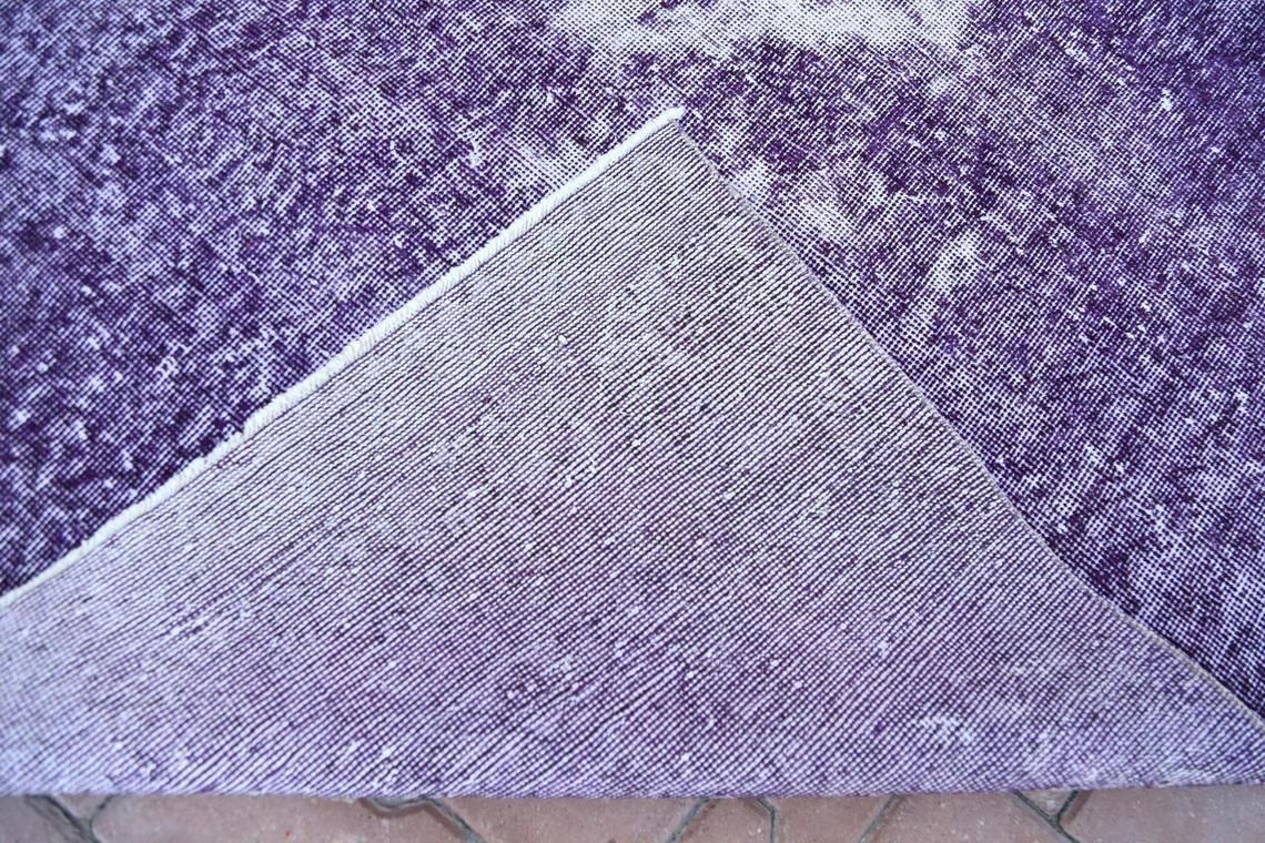 photo for sale 7.1x10.6, Faded Purple White Turkish Rug, Distressed Area Oushak Rug, Wool Rug, Room Decor, Modern Rug, Living Room Rug, Turkey Rug