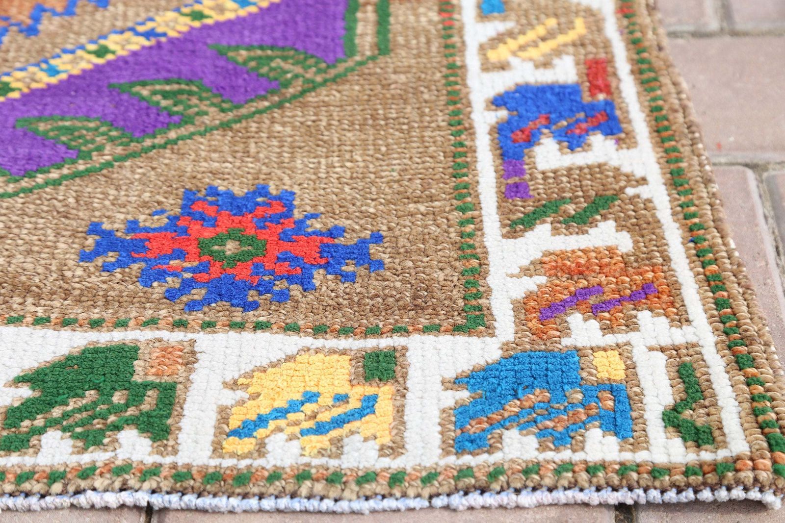 94x535 Cm Turkish Runner, Vintage Runner, Geometric Runner, Hallway Runner, Runner Rug, Bohemian Runner, Wool, Handwoven, Long, Pink, Purple photo buy