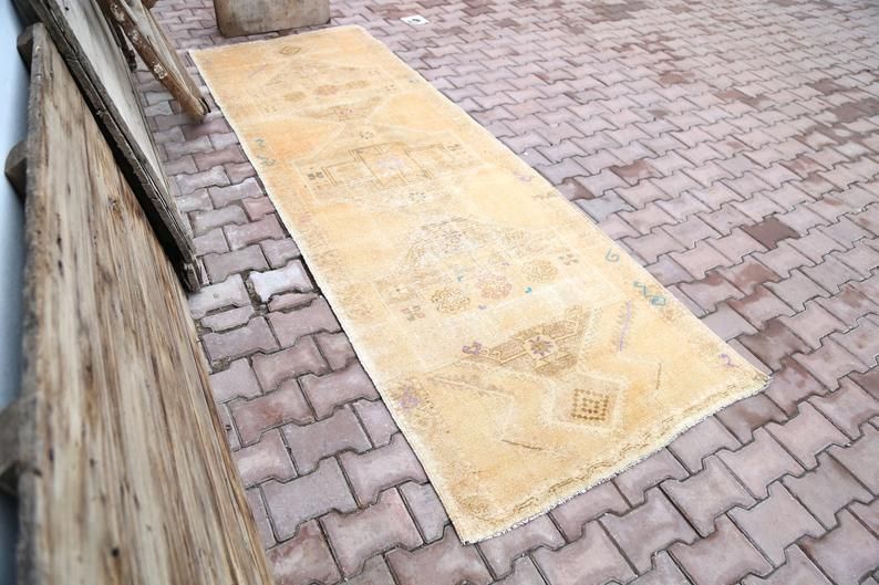 photo furniture Runner Rug, Vintage Rugs Runner, Farmhouse Decor, Beige, Gold, Runner Rug, Hallway Runner, Faded, Beige Neutral, Rugs, Geometric