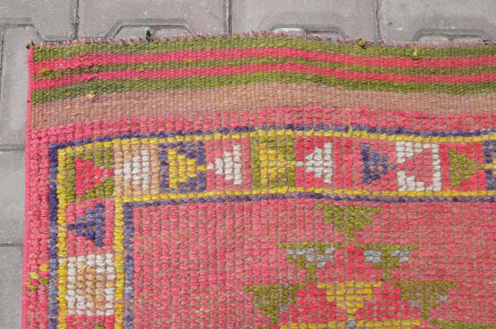 79x371 Cm Geometric Turkish Runner, Vintage Runner, Herki Runner, Oushak Runner, Handmade, Wool Runner, Bohemian Runner, Vibrant Shabby Chic photo vinterior