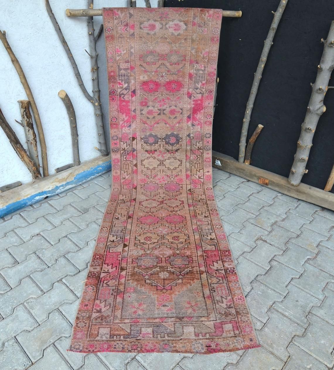 2'6x10'2 Ft, Turkish Runner Rug, Tribal Rug, Farmhouse Rug, Vintage Rug, Rug Runner, Wool Rug, Vintage Rug, Handmade Rug, Rustic Home Decor photo Textiles