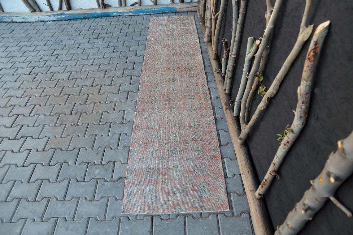 2'3x10'3 Ft, Turkish Rug, Narrow Runner Rug, Rug Runner, Vintage Rug, Wool Rug, Bohemian Rug, Rustic Rug, Home Decor, Farmhouse Decor, Rugs photo for sale