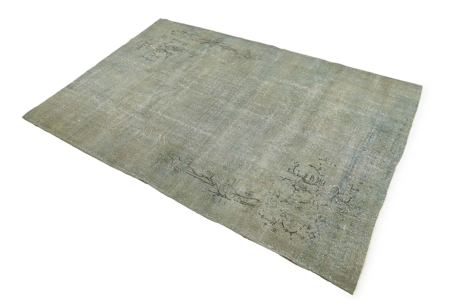 Antique Turkish Rug, Beige Handmade Rug, Area Rug, Oushak Rug, Blue, Wool On Cotton, Living Room Rug, Antique Living Room Rug photo furniture