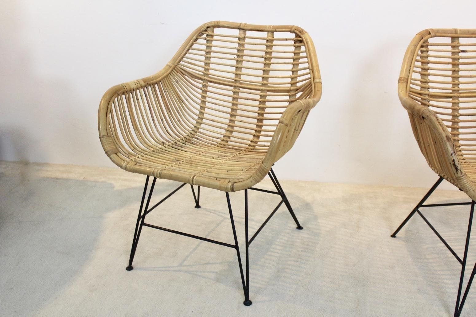 Dutch Wicker & Steel Chairs, Set Of 2 photo Garden Furniture