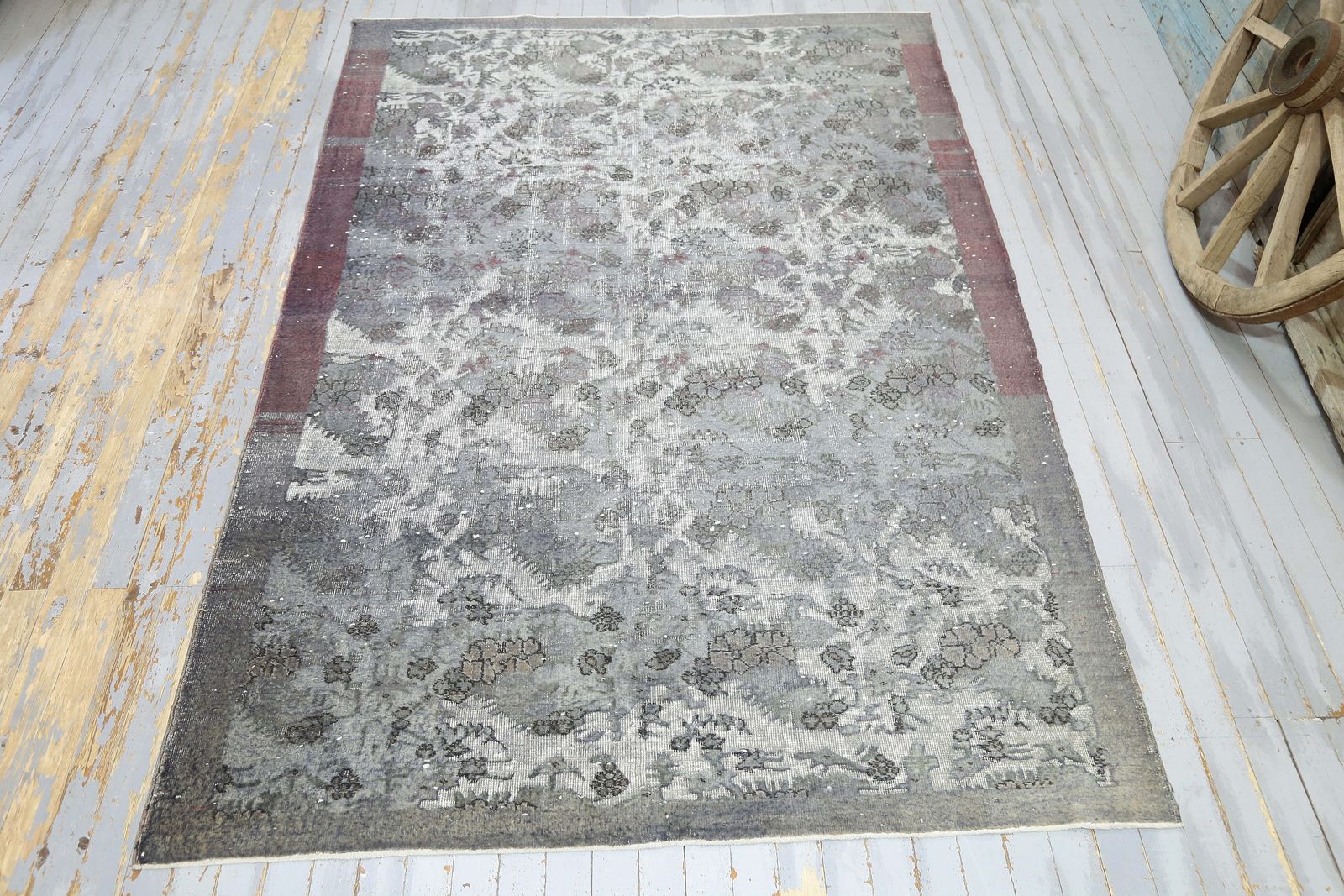 Handmade Turkish Rug, Gray Anatolian Rug, Oushak Rug, Grey Area Rug, Carved Wool Rug, Natural photo furniture