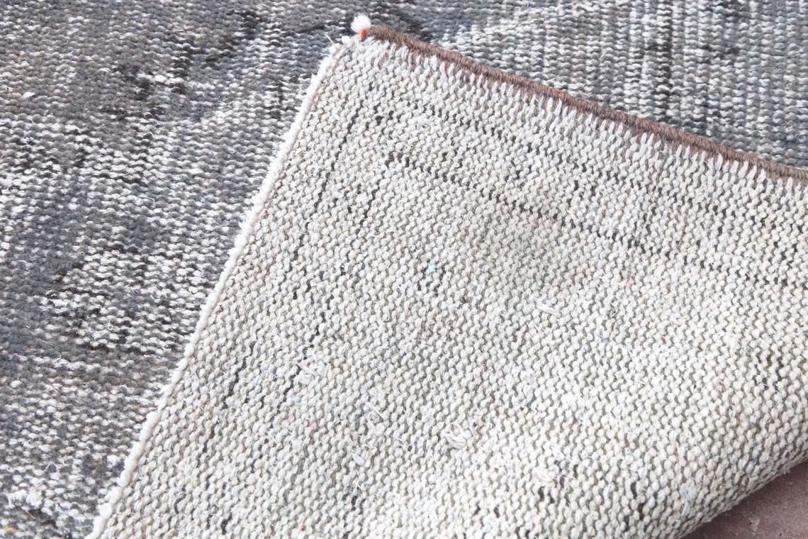 photo for sale 5.7x9.2, Distressed Turkish Faded Vintage Rug, Alfombra, Oushak Home Decor, Grey Traditional Area Wool Rug, Turkey, Tealish Gray Boho Chic