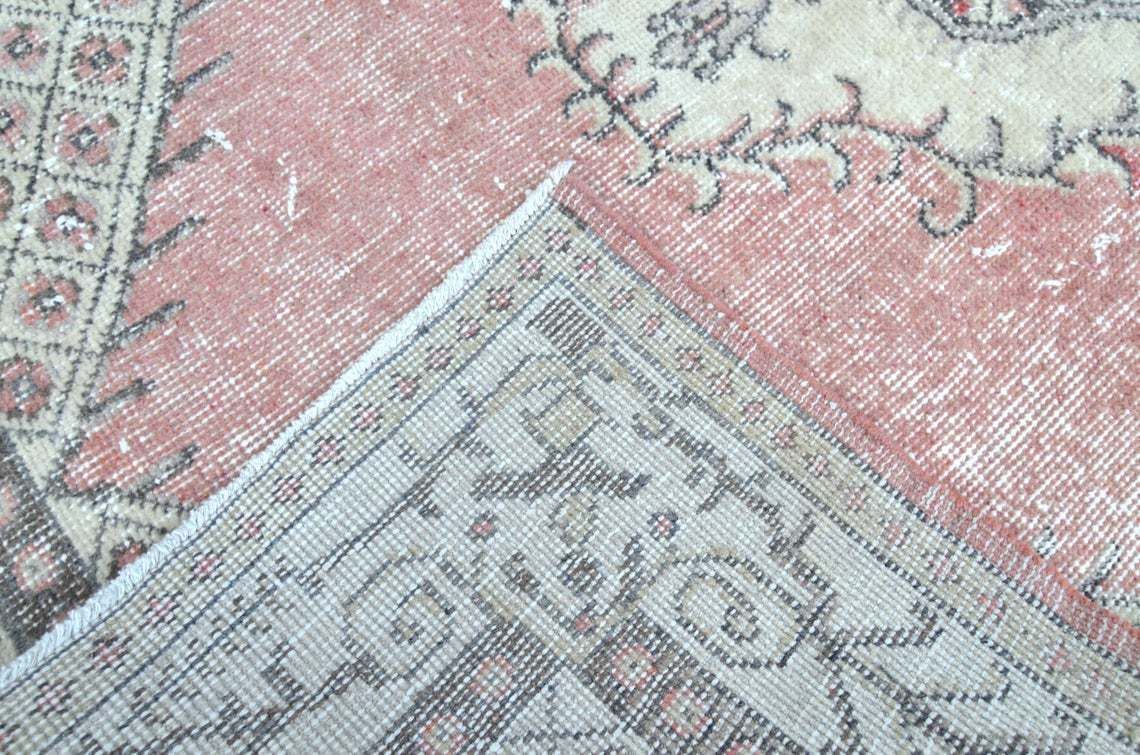 photo furniture 4x7 Turkish Area Rug, Vintage Oushak Wool Rug, Home Decor, Handmade Bohemian Rug, Eclectic Unique Rug, Wool Rug, Kitchen Faded Red 4x6.9