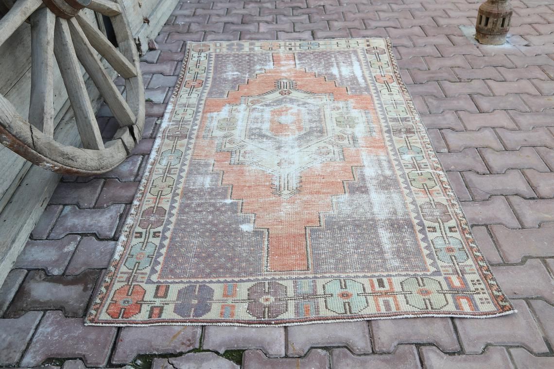 3x6 Authentic Turkish Rug, Oushak Handmade Rug, Turkish Rug, Vintage Rug, Oushak Rug, Anatolian Rug, Area Rug, Wool Rug, Rugs 3.4x6.2