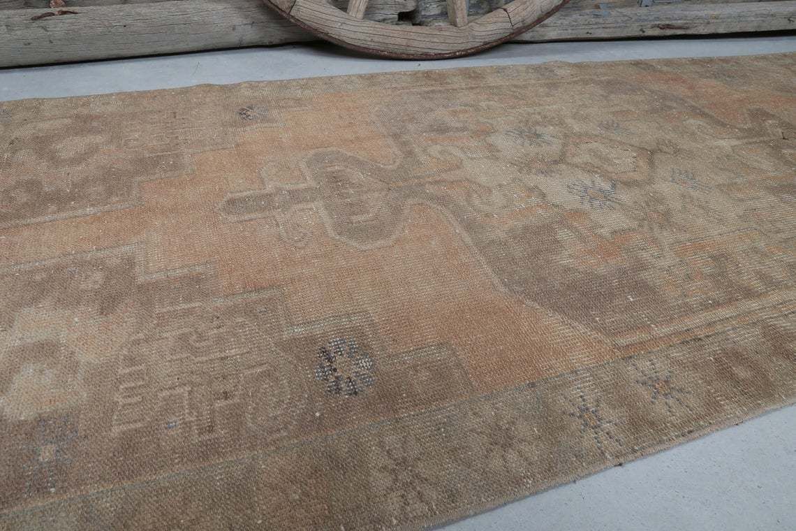3.6x7.2 Runner Rug, Turkish Runner, Kitchen Throw Farmhouse Decor, Rugs, Area Rug, Bohemian Rug, Oriental Rug, Antique Rug, Beige Peach photo vintage