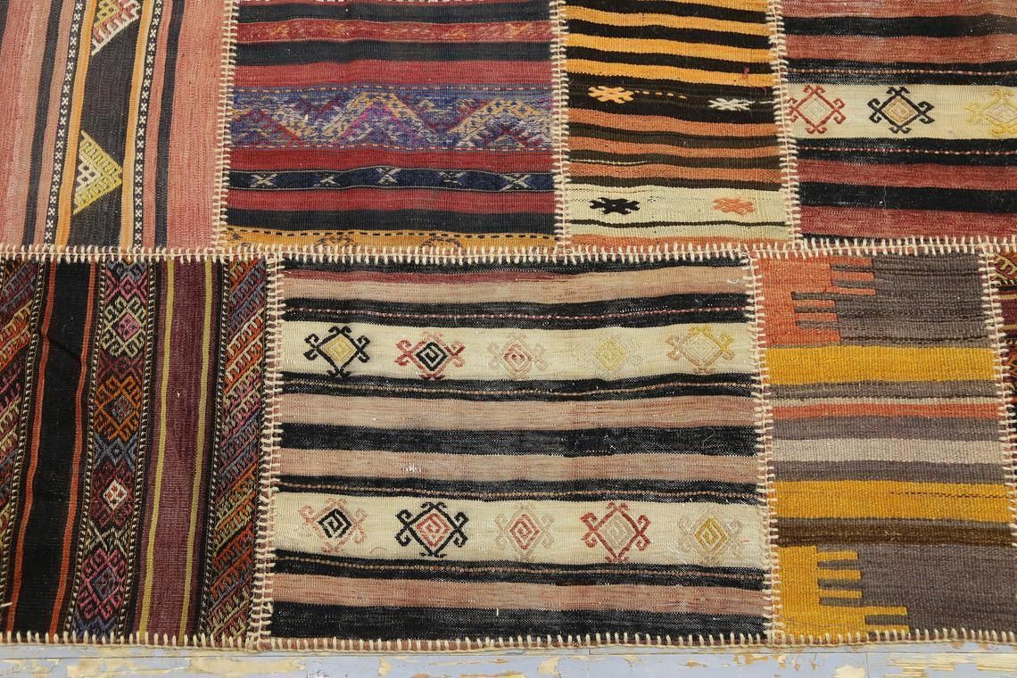 6.4x10.2 Kilim Flatweave Patchwork Rug, Authentic Antique Rug, Turkish Area Rug, Home Decor, Rare, Boho, Turkey, Tribal Rug, Geometric Rug photo buy