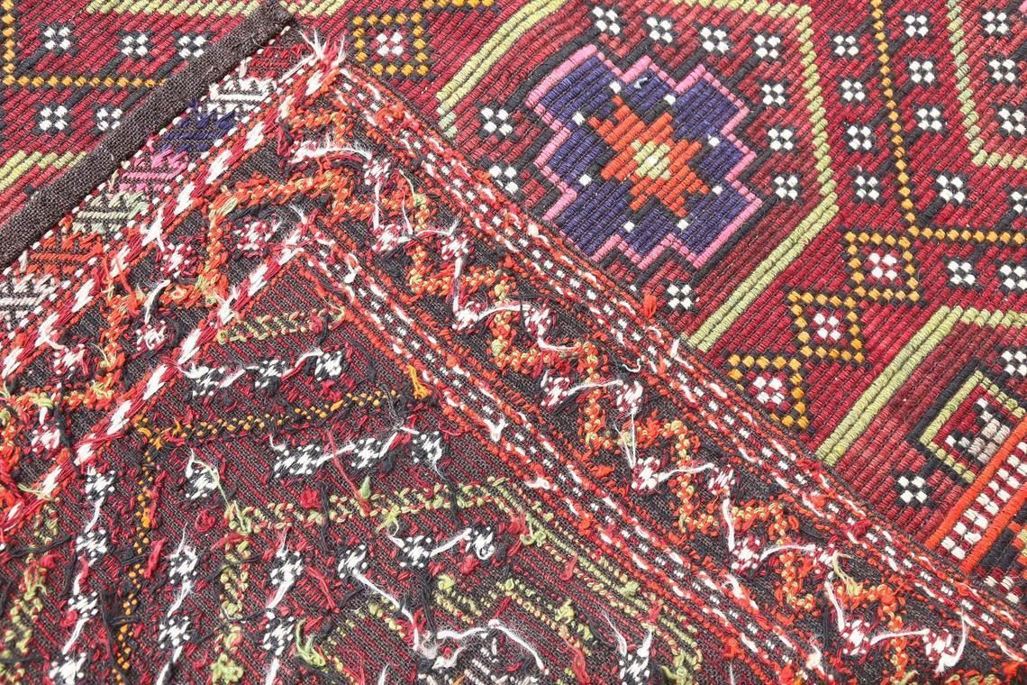 6.8x11.2, Flatweave Rug, Red Burgundy Claret Kilim Turkish Vintage Handwoven Traditional Rug, Area Rug, Wool Rug, Oriental Rug, Turkey Rug photo 710.0