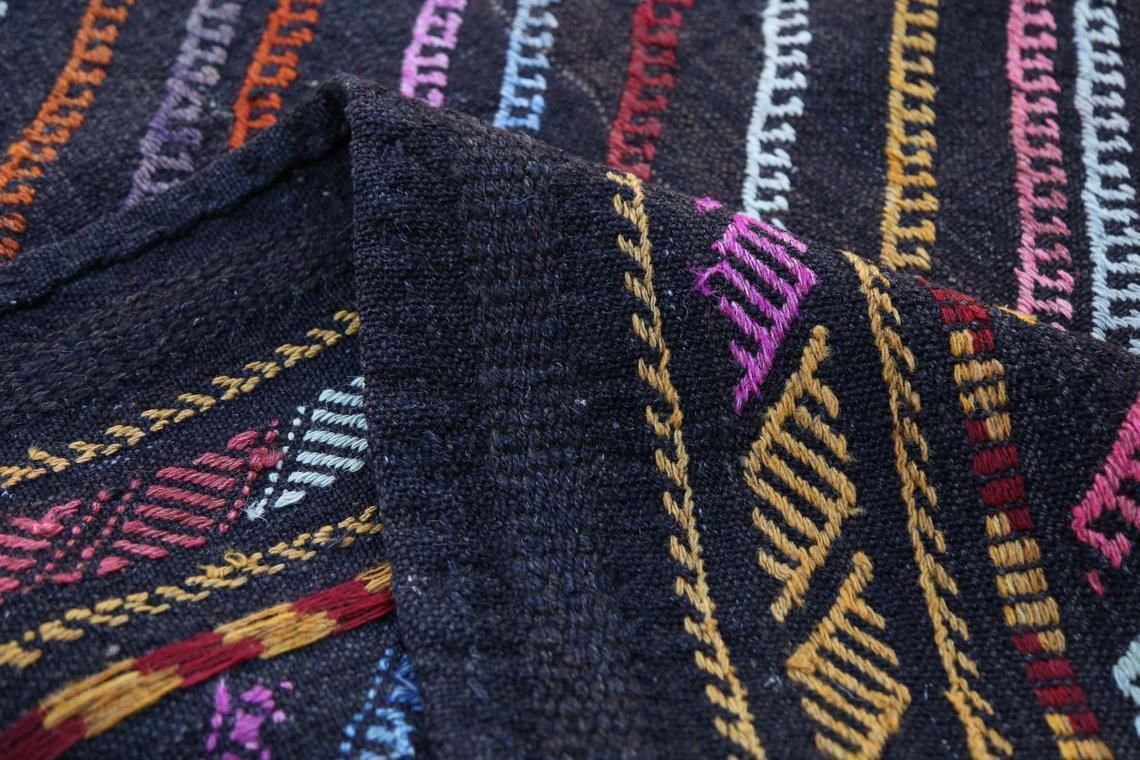 6x8.2, Flatweave Kilim Rug, Area Turkish Rug, Colorful Striped Rug, Turkey Rug, Home Decor, Wool Rug, Flat Weave Rug, Boho Luxury Rugs 6x8 photo vintage