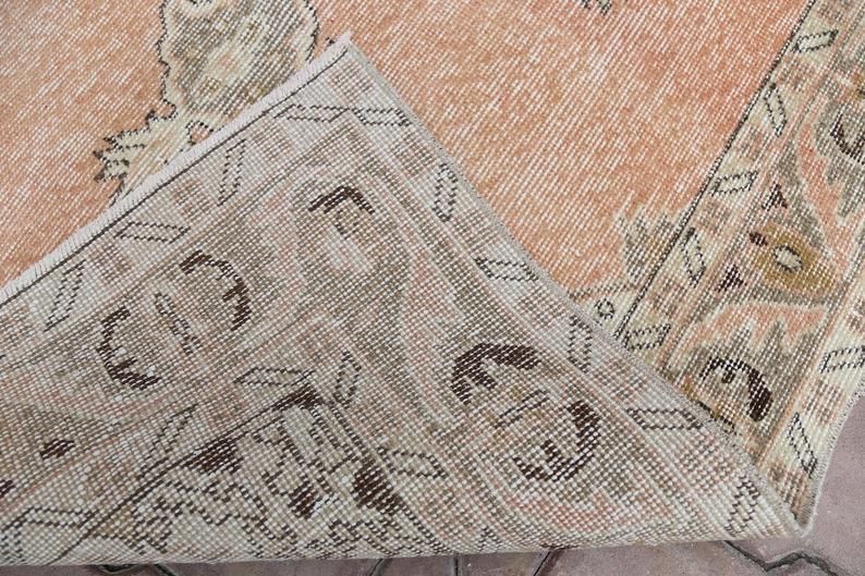 3.7x6.8, Turkish Rug, Wool Rug, Area Rug, Oushak Rug, Rugs, Anatolian Rug, Hand Knottted Rug, Traditional Rug, Designer Rug, Orange Rug, Rug photo buy