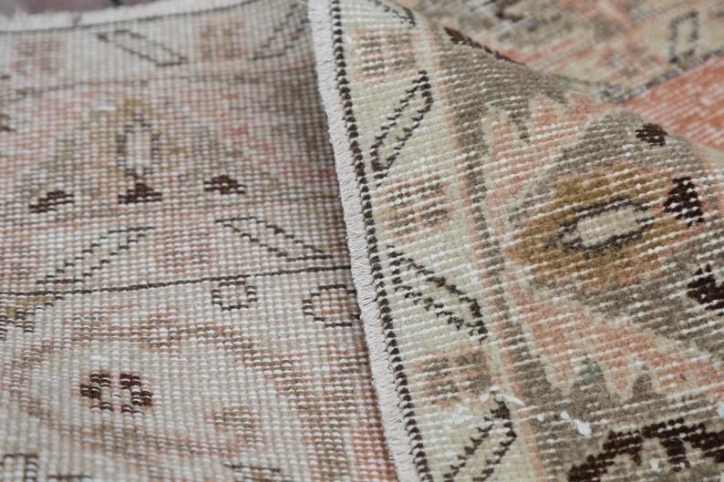 3.7x6.8, Turkish Rug, Wool Rug, Area Rug, Oushak Rug, Rugs, Anatolian Rug, Hand Knottted Rug, Traditional Rug, Designer Rug, Orange Rug, Rug photo vintage