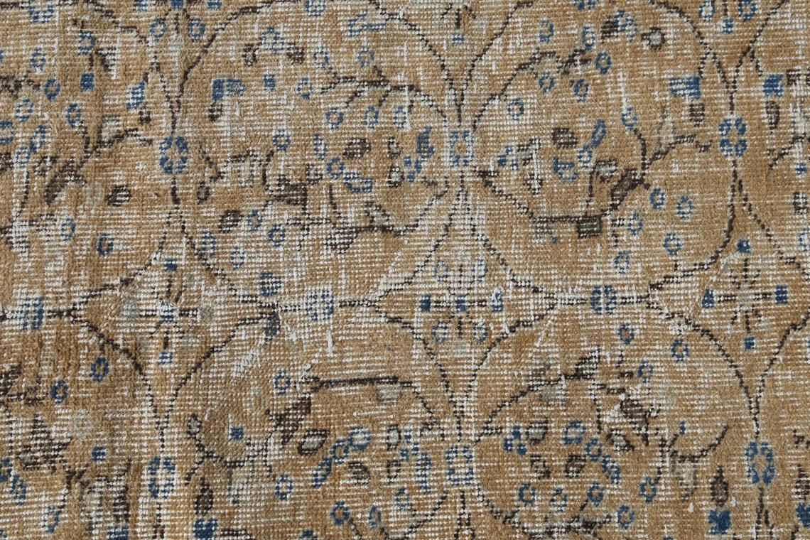 Turkish Rug. Vintage Area Rug, Oushak Rug, Bohemian Rug, Floral Rug, Home Decor, Rug, Carpet, Wool Rug, Beige Rug, Kitchen Rug photo for sale
