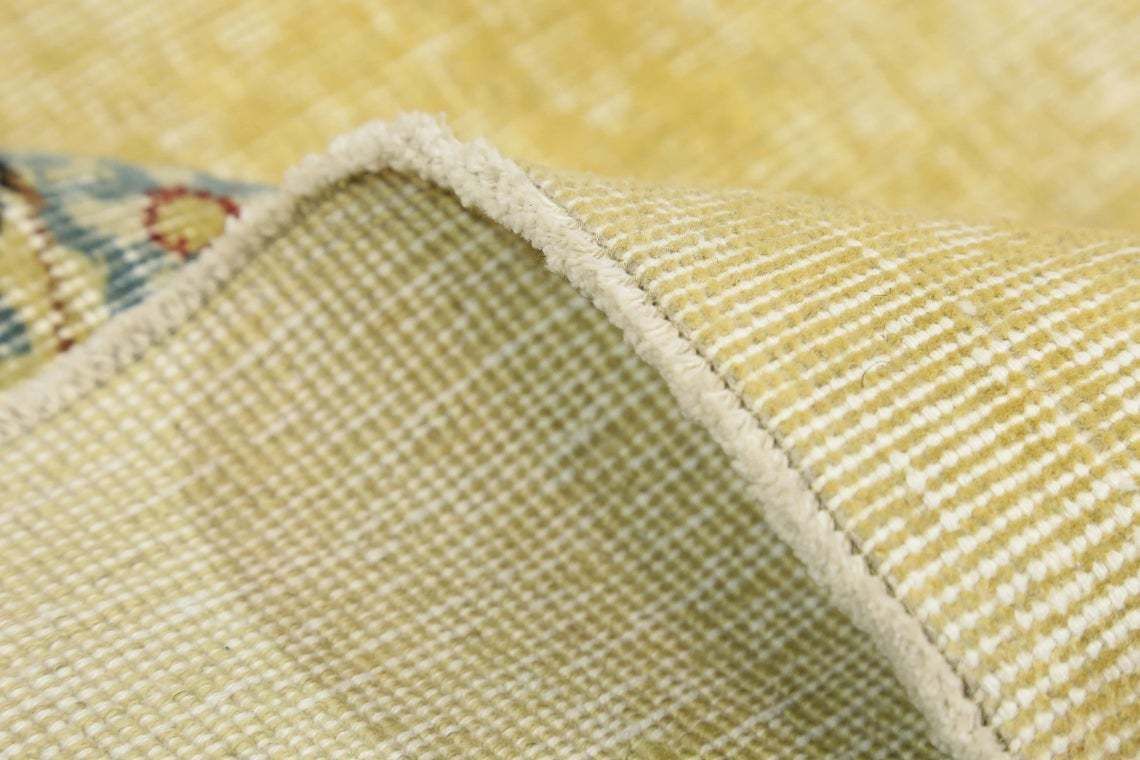 photo for sale Yellow Rug, Turkish Rug, Vintage Rug, Oushak Rug, Bohemian Rug, Wool On Cotton Floral Rug, Home Decor, Yellow Beige Rugs