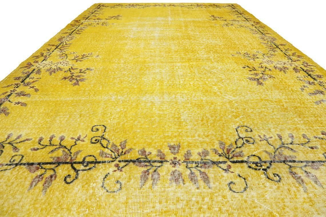 Turkish Rug, Vintage Area Rug, Yellow Floral Living Room Rug, Modern, Turkey Rug, Rugs, Oushak Rug, Wool Rug, Handmade, Rare photo furniture