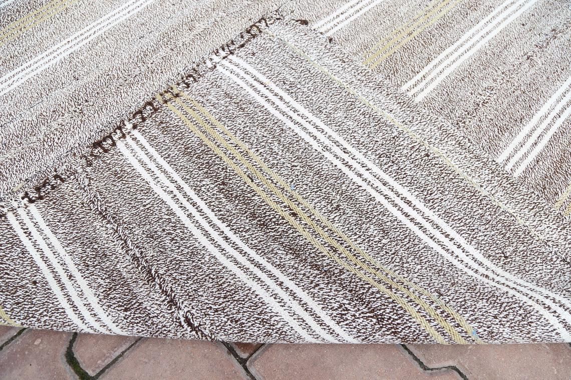 photo furniture 5.2x8.4, Flatweave Rug, Kilim, Area Rug, Flatweave, Turkish Gray Grey Handwoven Rug, Modern Striped Rug, Wool Rug, White Striped,Alfombra