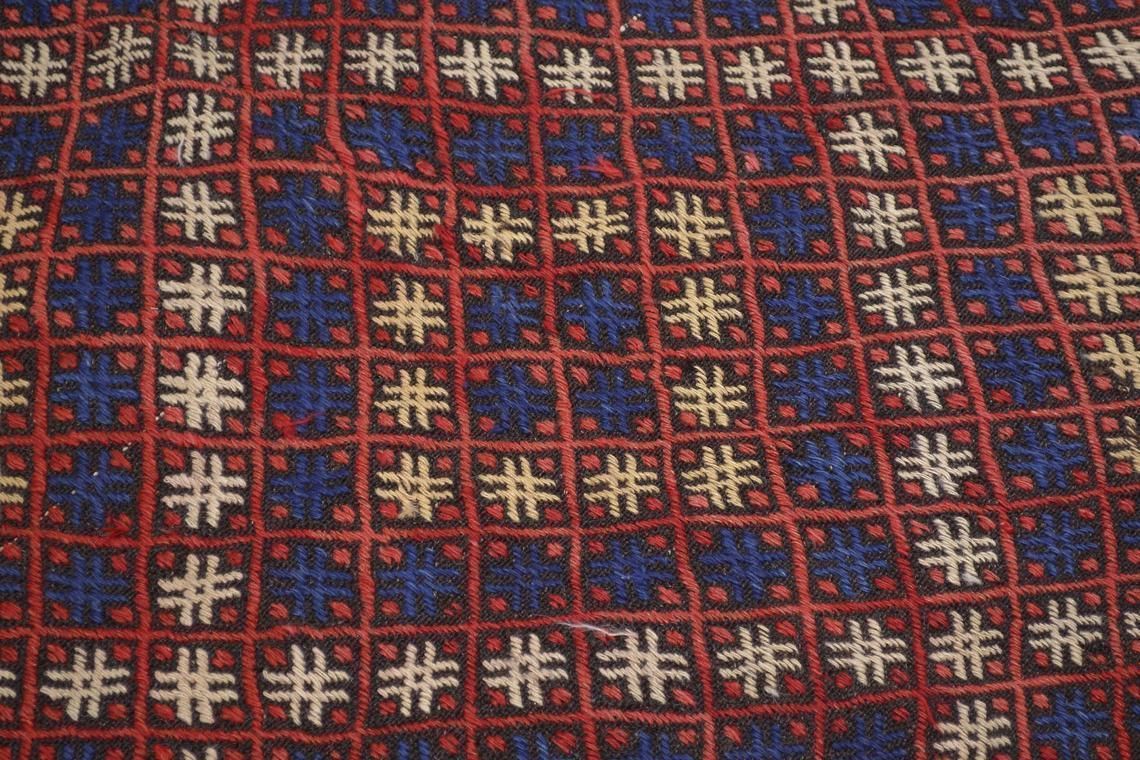 5.3x7, Turkish Flatweave Red And Blue Rug, Vintage Kilim, Oushak Kelim, Handmade, Area Rug, Farmhouse Decor, Turkish Rug, Diamond Hashtag # photo Textiles