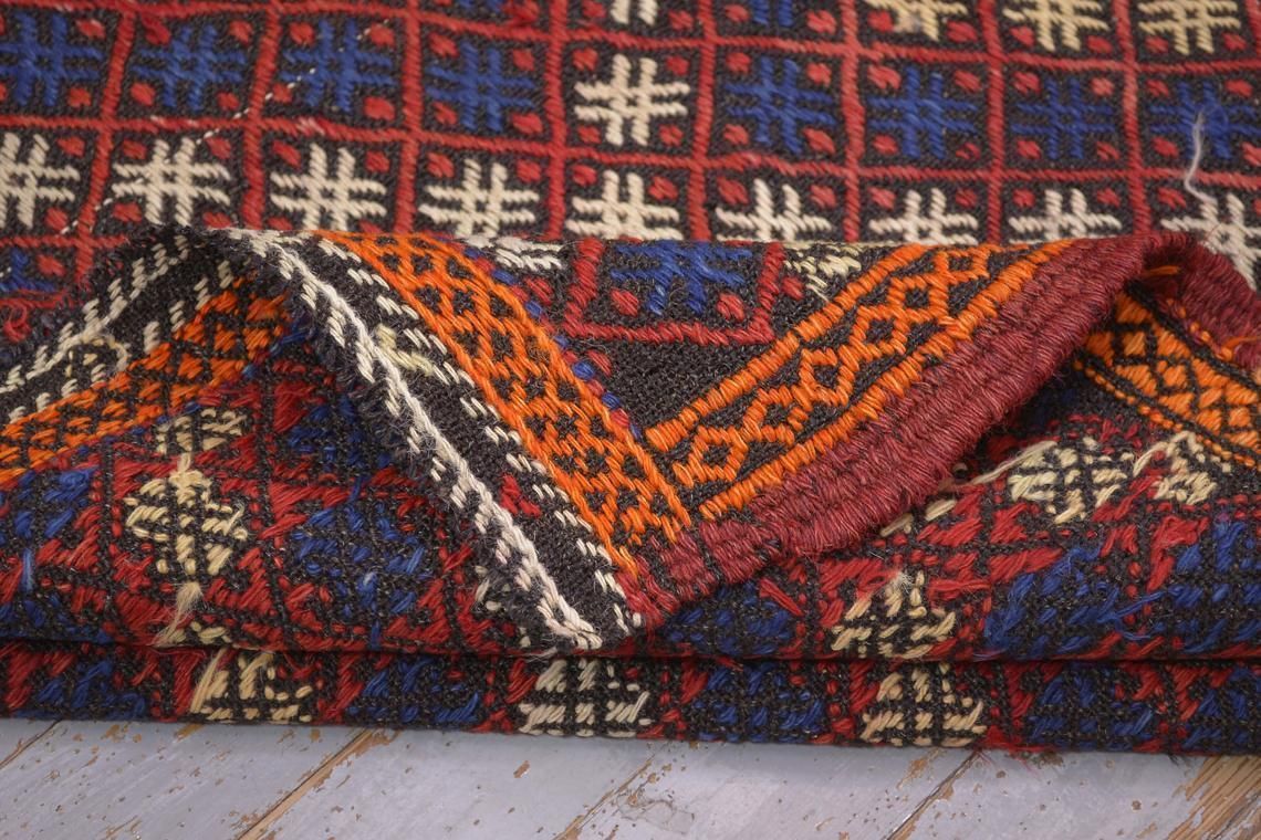 5.3x7, Turkish Flatweave Red And Blue Rug, Vintage Kilim, Oushak Kelim, Handmade, Area Rug, Farmhouse Decor, Turkish Rug, Diamond Hashtag # photo vintage