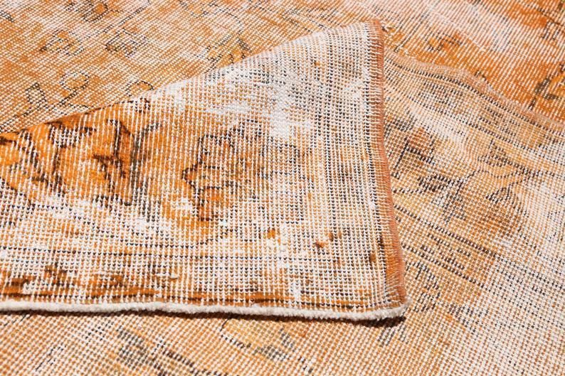 photo for sale 5x9 Turkish Orange Area Rug, Vintage Bohemian Living Room Rug, Home Decor, Rugs Carpet, Oushak Wool On Cotton Rug, Luxury Overdyed 5.2x8.9