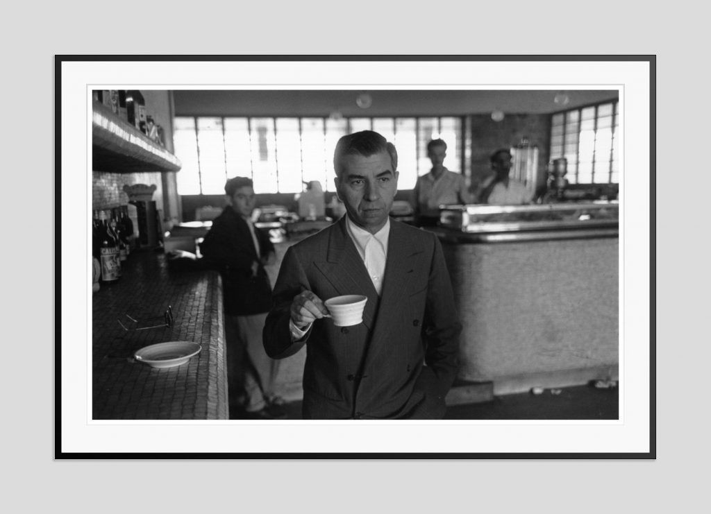 Slim Aarons 'Lucky Luciano' Oversize Black Frame Silver Gelatine Resin Print