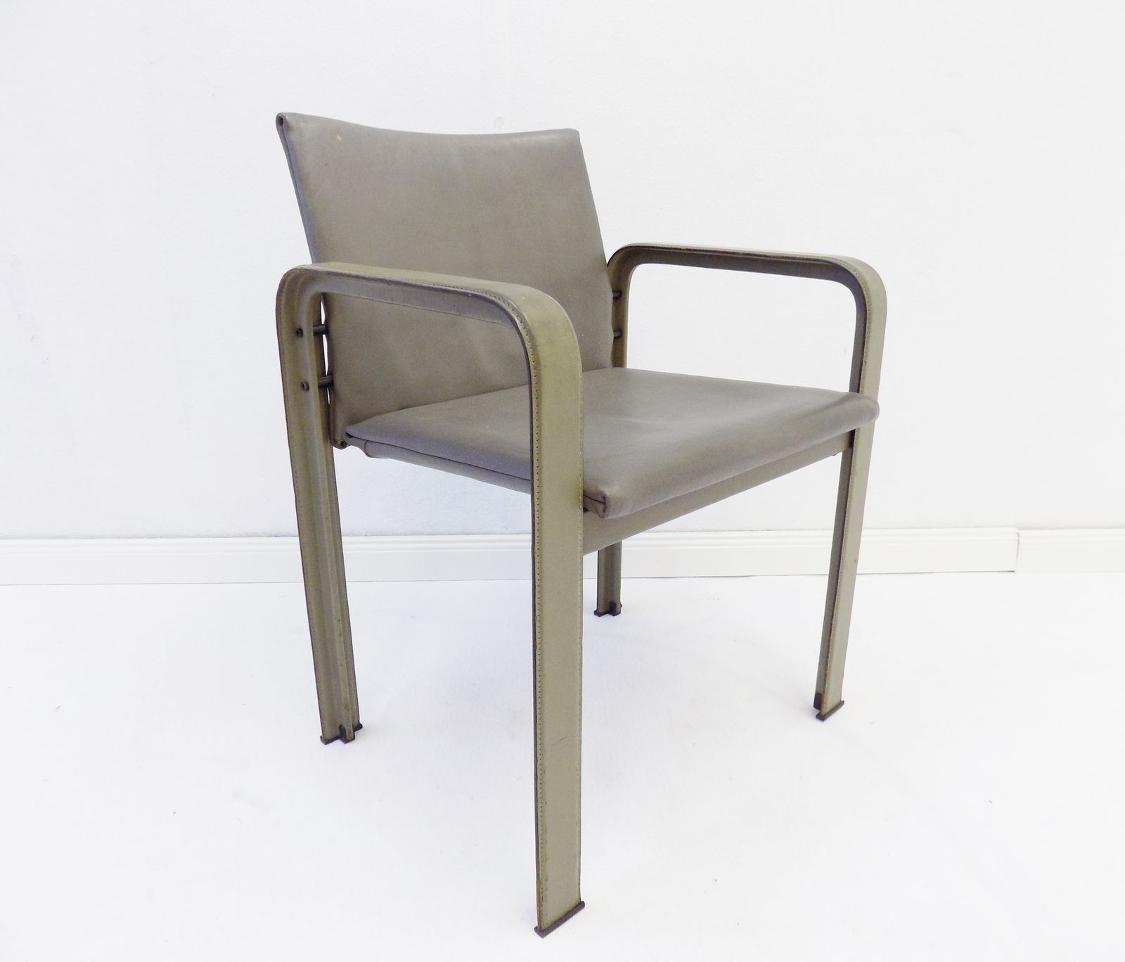 Matteo Grassi Golfo Dei Poeti Leather Armchair Set Of 2 photo for sale
