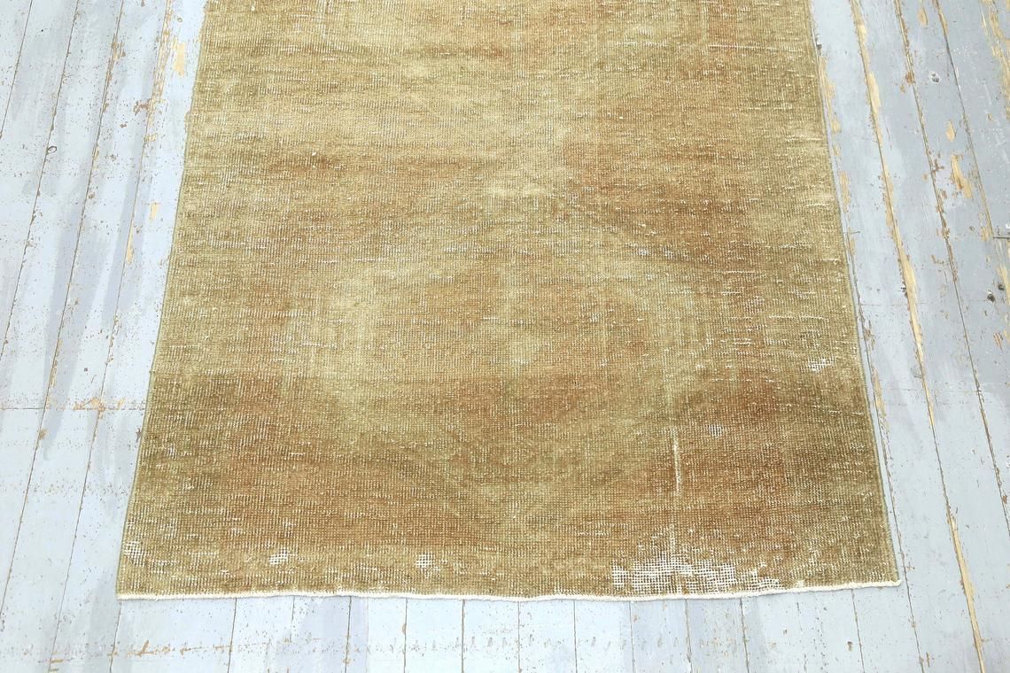 Turkish Runner Rug, Vintage Oushak Rug Home Decor, Low Pile Wool Rug Runner, Bohemian, Runner Rug, Beige Gold Tan Faded Naturalprice: photo Textiles
