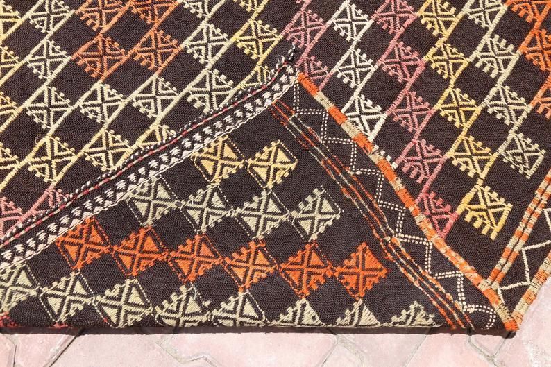 photo for sale 4.8x9.7, Flat Weave Rug, Kilim Rug, Vintage Kelim, Turkish Rug, Vintage Area Rug, Bohemian Rug, Kilim Rug, Brown Beige